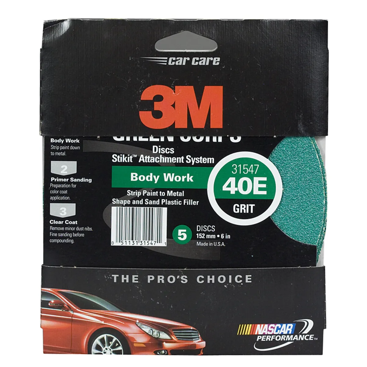 3M PRODUCTION DISCS-GREEN CORPS 6" 40E 5/PK 10PKS/CS