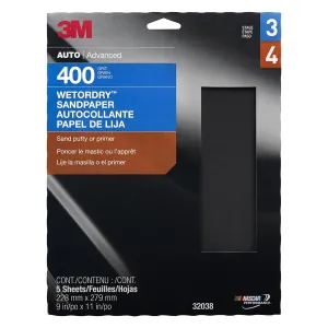 3M PAPER SHEETS-WETORDRY 9"X 11" P400 5/PK 10PK/CS