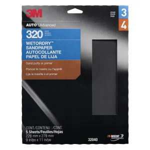 3M PAPER SHEETS-WETORDRY 9"X 11" P320 5/PK 10PK/CS