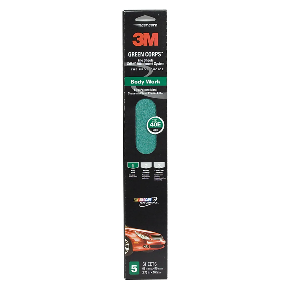3M PRODUCTION SHEETS GREEN CORPS 2-3/4"X16-1/2" 40E