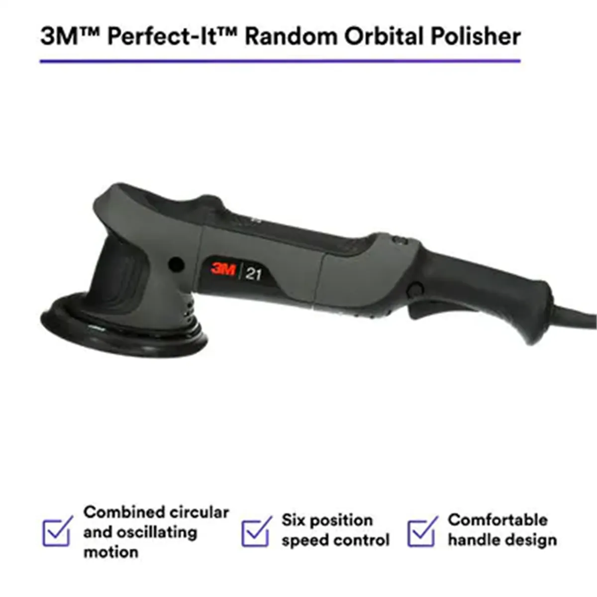 3M Perfect-It™ Random Orbital Polisher 34101, 21 mm, 120V, 60 Hz, Plug A