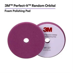 3M Perfect-It&trade; Random Orbital Foam Polishing Pad 34127, 6 Inch (150 mm), Purple, 2 Pads/Bag