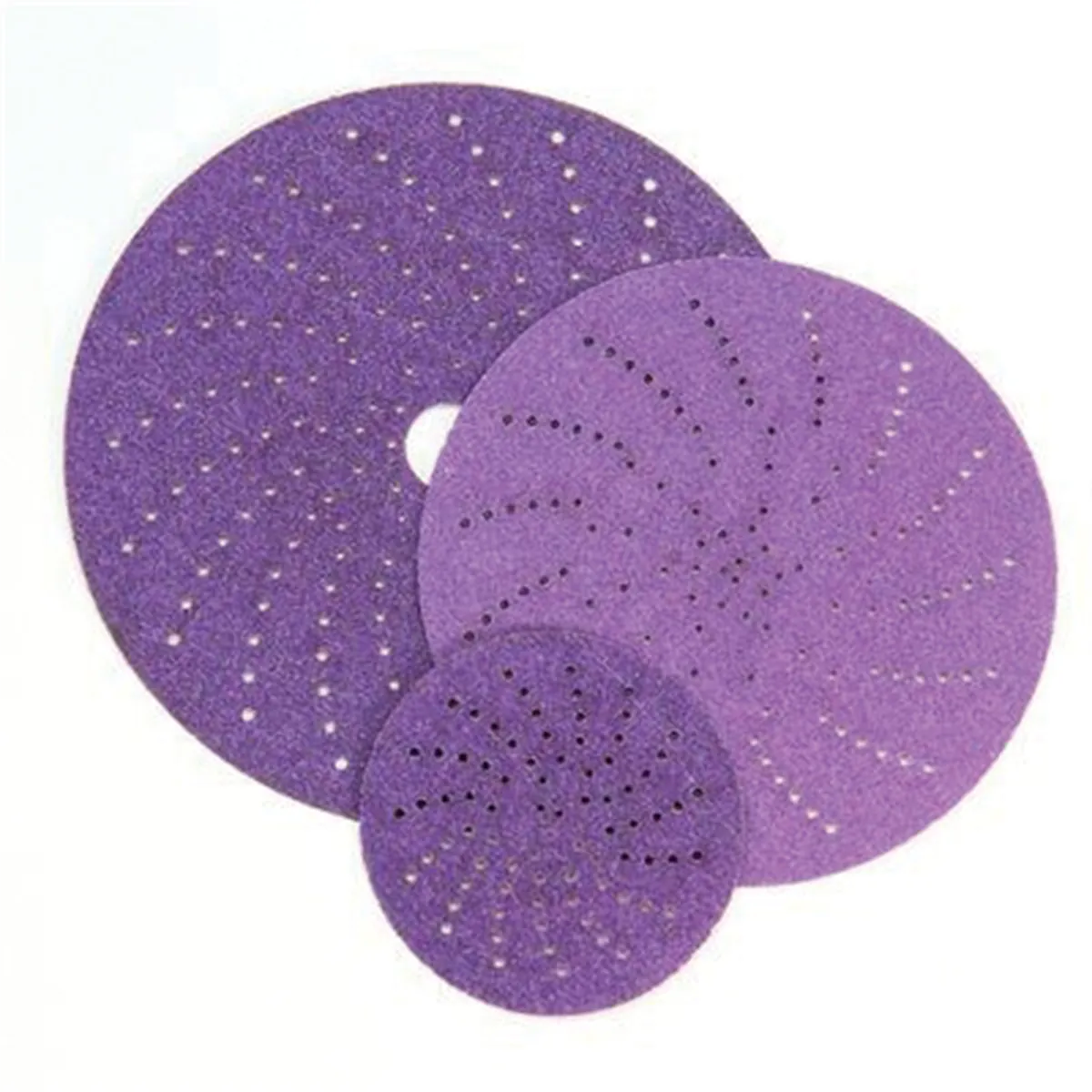 3M Cubitron II 34791 737U Series Clean Sanding Abrasive Disc, 7-1/4 in Dia, 80+ Grit, Hook and Loop, Purple