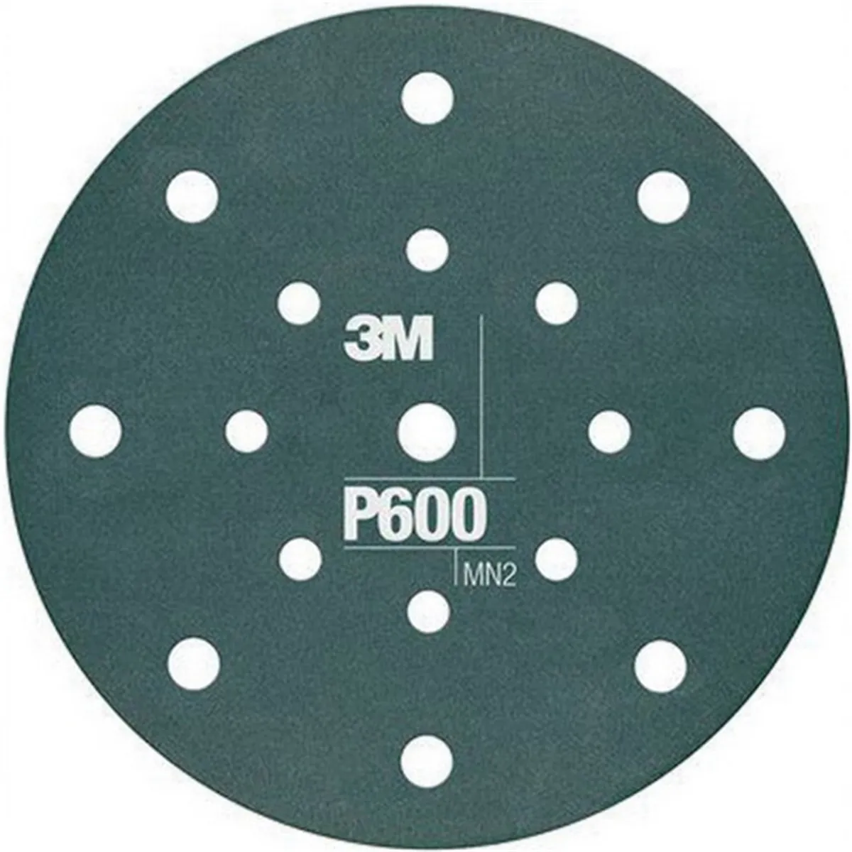 3M 34801 270J Series Flexible Dust Free Abrasive Disc, 6 in Dia, P600 Grit, Hook and Loop, Green