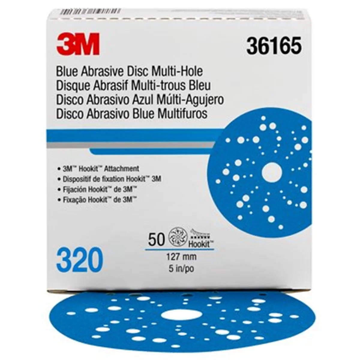 3M Hookit Blue Abrasive Disc Multihole 36165 (4PK)