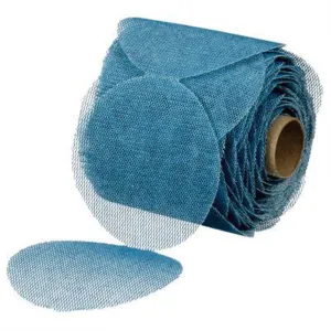 3M Cubitron II 36453 Disc, 6 in Dia, 220 Grit, Aluminum Oxide Abrasive, Blue, Hook and Loop Attachment