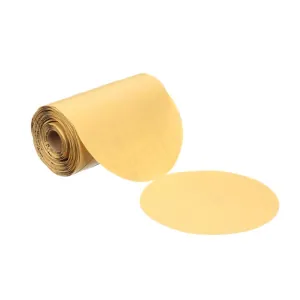 3M 49917 216U Series Abrasive Disc Roll, 6 in Dia, P150 Grit, PSA, Gold