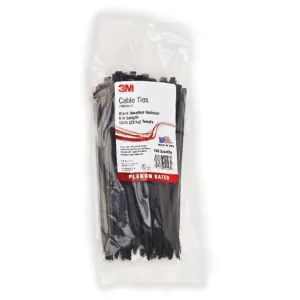 3M 59293 Standard Cable Tie, 7.6 in, Nylon 6/6, Black, 50 lb