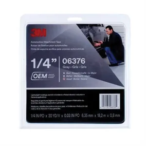 3M 06376 Automotive Attachment Tape, 20 yd x 1/4 in, 0.76 mm THK, Gray