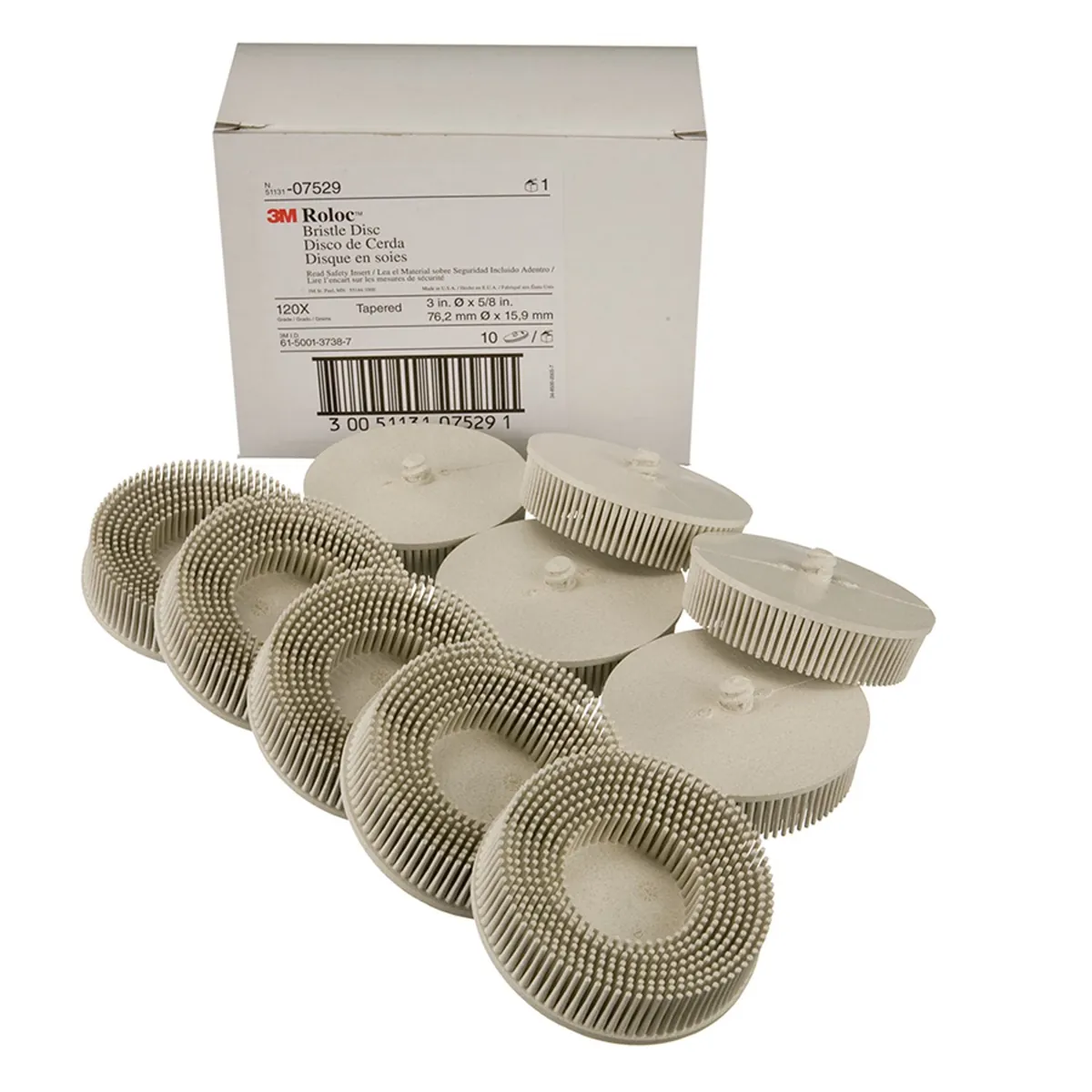 3M DISC ROLOC BRIS 120GR 3IN 10/BOX WHITE