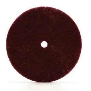 3M Scotch-Brite 77225 Clean and Finish Disc, 6 in Dia, 80 Grit, Hook and Loop, White