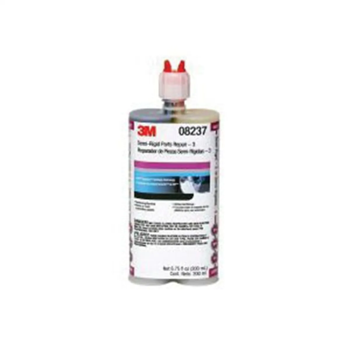 3M Automix 08237 Semi-Rigid Parts Repair, 200 mL Cartridge, Liquid, Black, 1 to 1.2, 1 to 4 hr Curing