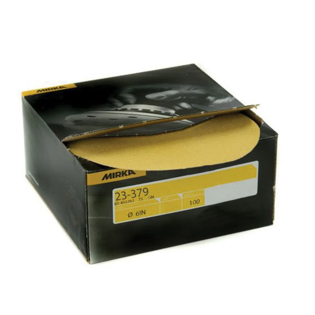 Mirka Abrasives Bulldog Gold 23379400 23 Series Semi-Open Coated Autobox Sanding Disc, 6 in, P400 Grit, Aluminum Oxide