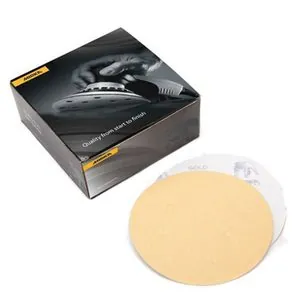 Mirka Abrasives Bulldog Gold 23622400 23 Series Semi-Open Coated Grip-On Sanding Disc, 6 in, P400 Grit, Aluminum Oxide