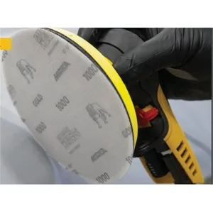Mirka Abrasives Gold 23-6NHF-1500 Semi Open-Coated Sanding Disc, 6 in Dia, 1500 Grit