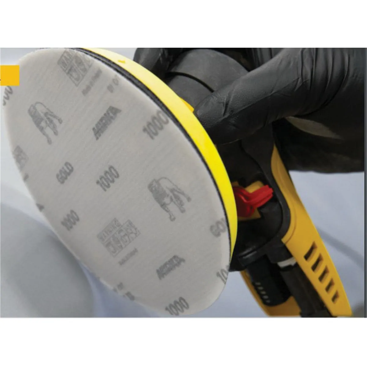 Mirka Abrasives Gold 23-6NHF-1500 Semi Open-Coated Sanding Disc, 6 in Dia, 1500 Grit