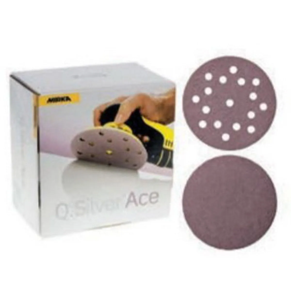 Mirka Abrasives Q.Silver Micro 2C6221500 2C Series Semi-Open Coated Grip-On Sanding Disc, 6 in, P1500 Grit