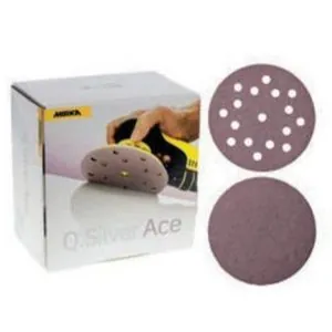 Mirka Abrasives Q.Silver Micro 2C622600 2C Series Semi-Open Coated Grip-On Sanding Disc, 6 in, P600 Grit