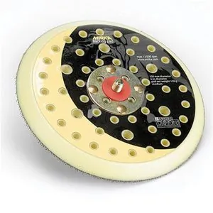 Mirka Abrasives 916GV Grip Faced Vacuum Back-Up Pad, 6 in Dia, Hook and Loop Attachment