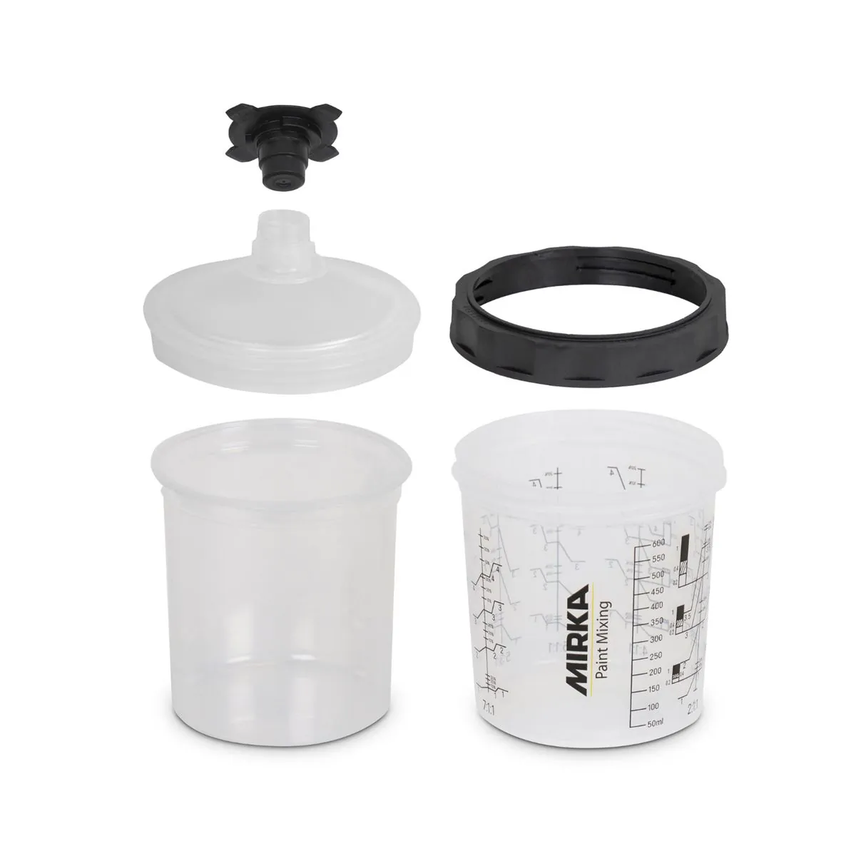 Mirka Abrasives Paint Cup System 850ml, Filter Lid 190�m, 50/Pack