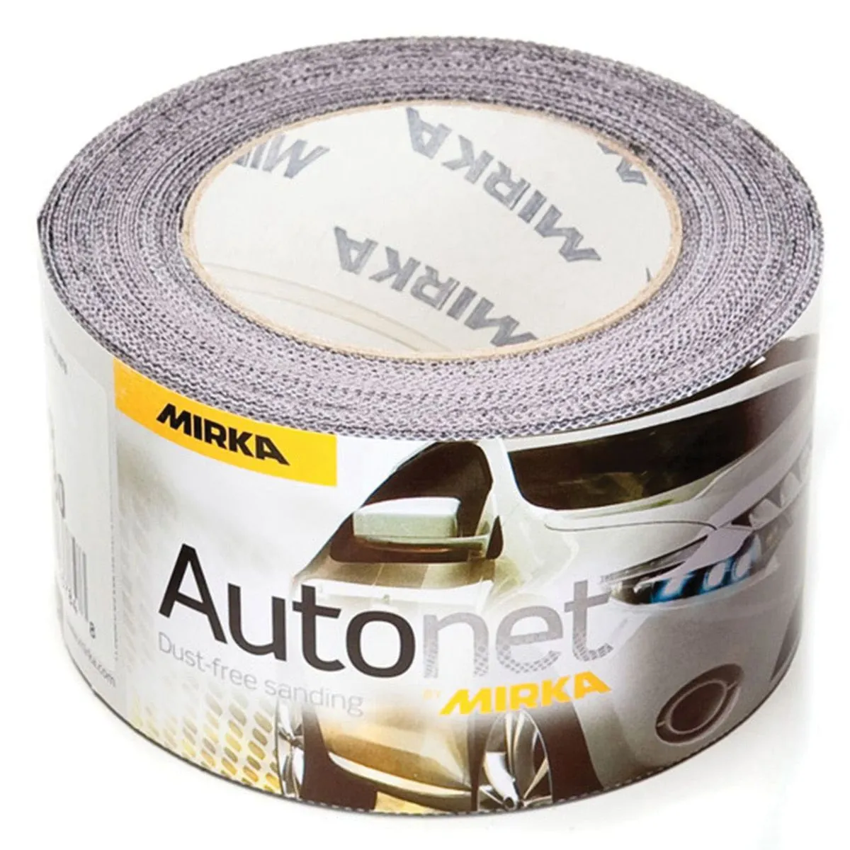 Mirka Abrasives Autonet AE570120 AE Series Closed Coated Grip-On Sanding Sheet Roll, 2-3/4 in W x 33 ft L, P120 Grit