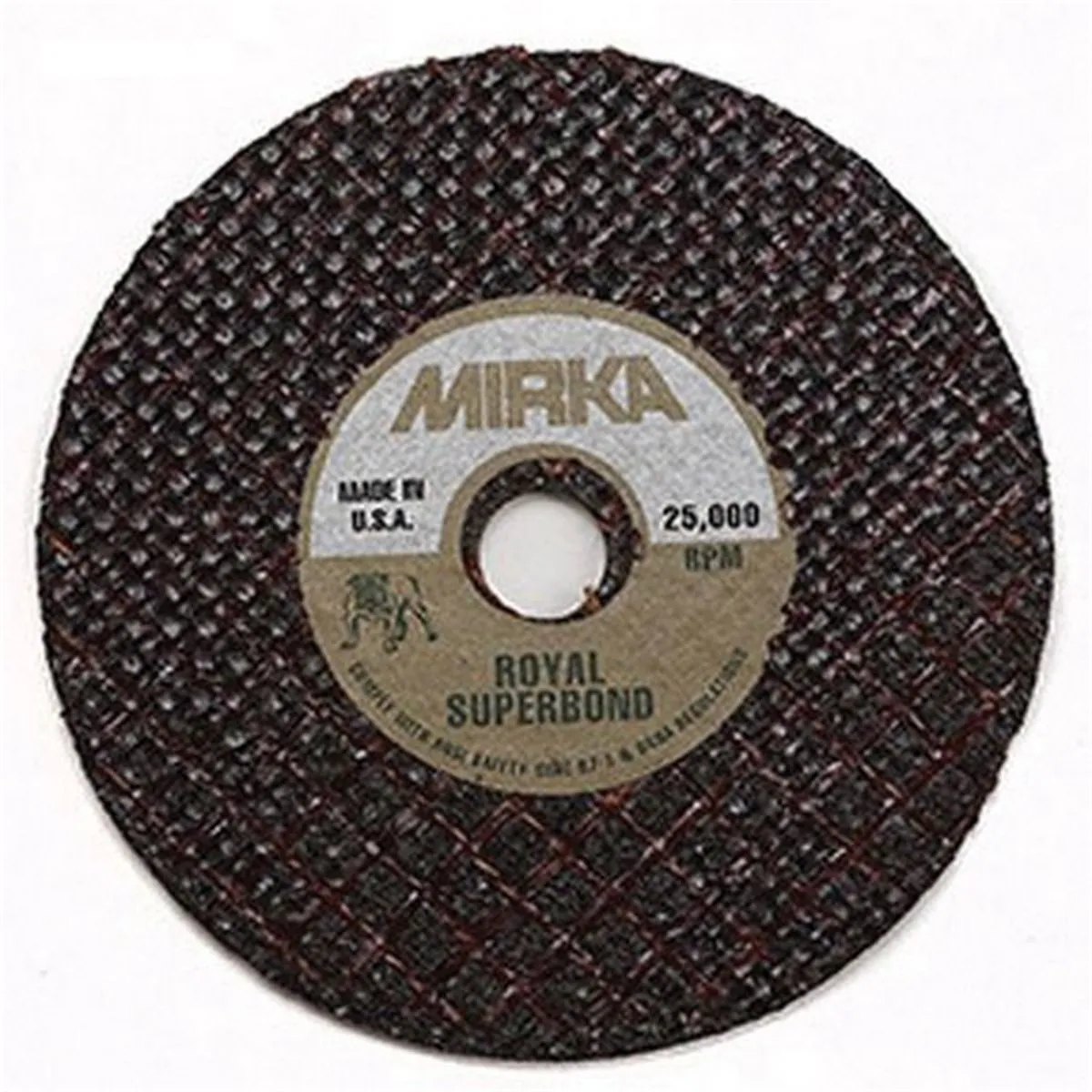 Mirka Abrasives Royal MS-0110 Cut-Off Wheel, 3 in Dia, 1/32 in THK Wheel, 3/8 in Center Hole, 24000 rpm
