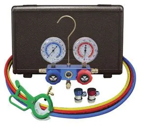 Aluminum 2-Way Manifold Set with 3-in-1 Side Mount Tap Valve