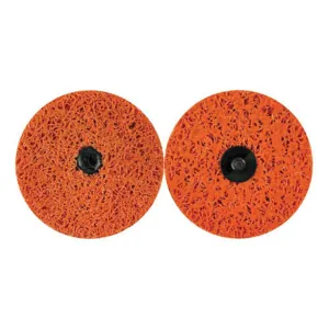 Norton Bear-Tex Blaze 31054 Non-Woven Quick-Change Rapid Strip Disc, 4 in Dia, Extra Coarse Grade, Orange