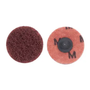 Norton Merit 64065 Non-Woven Quick Change Buffing Disc, 3 in Dia, 100 Grit, Maroon