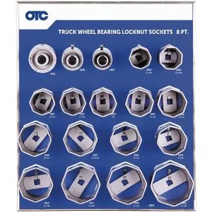 Truck Wheel Bearing Locknut Sockets and Display