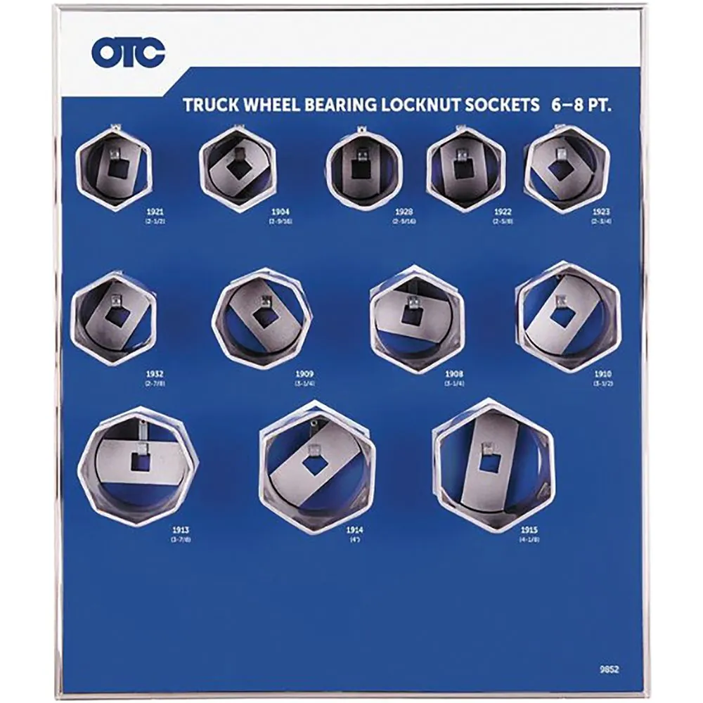 Truck Wheel Bearing Locknut Sockets and Display