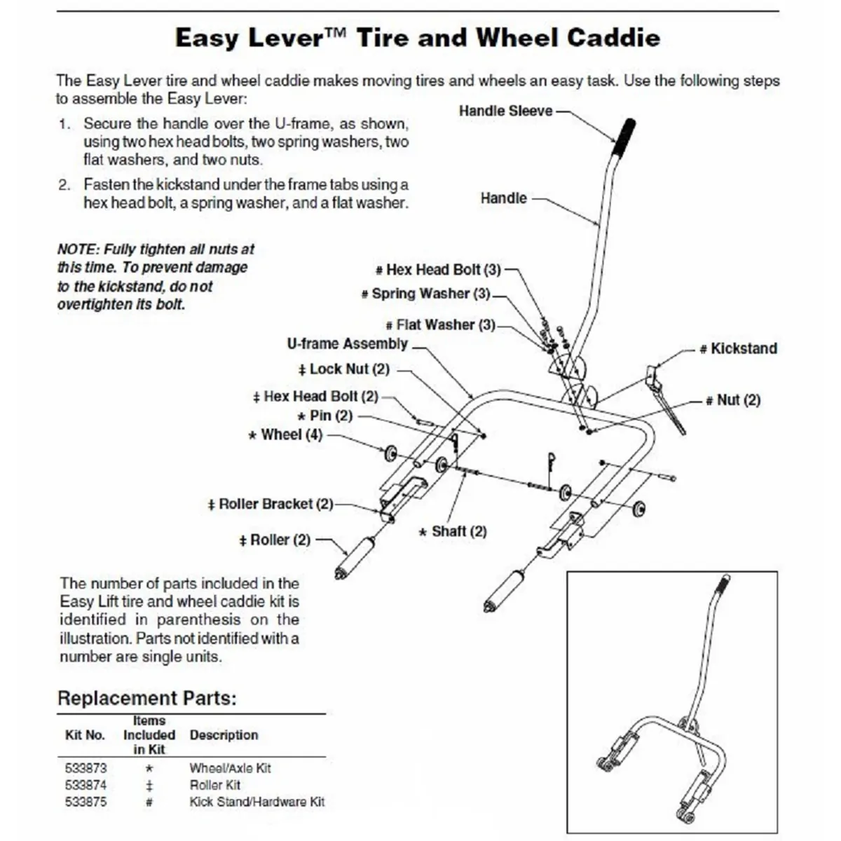 OTC DOLLY WHEEL KITS