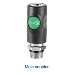 Prevost 1/4 Inch Male NPT PrevoS1 ESI 07 High Flow 3/8 Inch Composite Body Coupler on Plate for Compressed Air