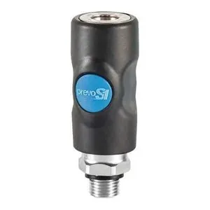 Prevost 1/4 Inch Male NPT PrevoS1 ISI 06 Industrial 1/4 Inch Composite Body Quick Safety Coupler for Compressed Air