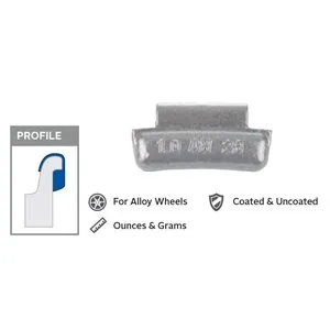 Wegmann Automotive 0.75 oz Lead Uncoated Clip-on AW Red Series Wheel Weight (Box of 50)