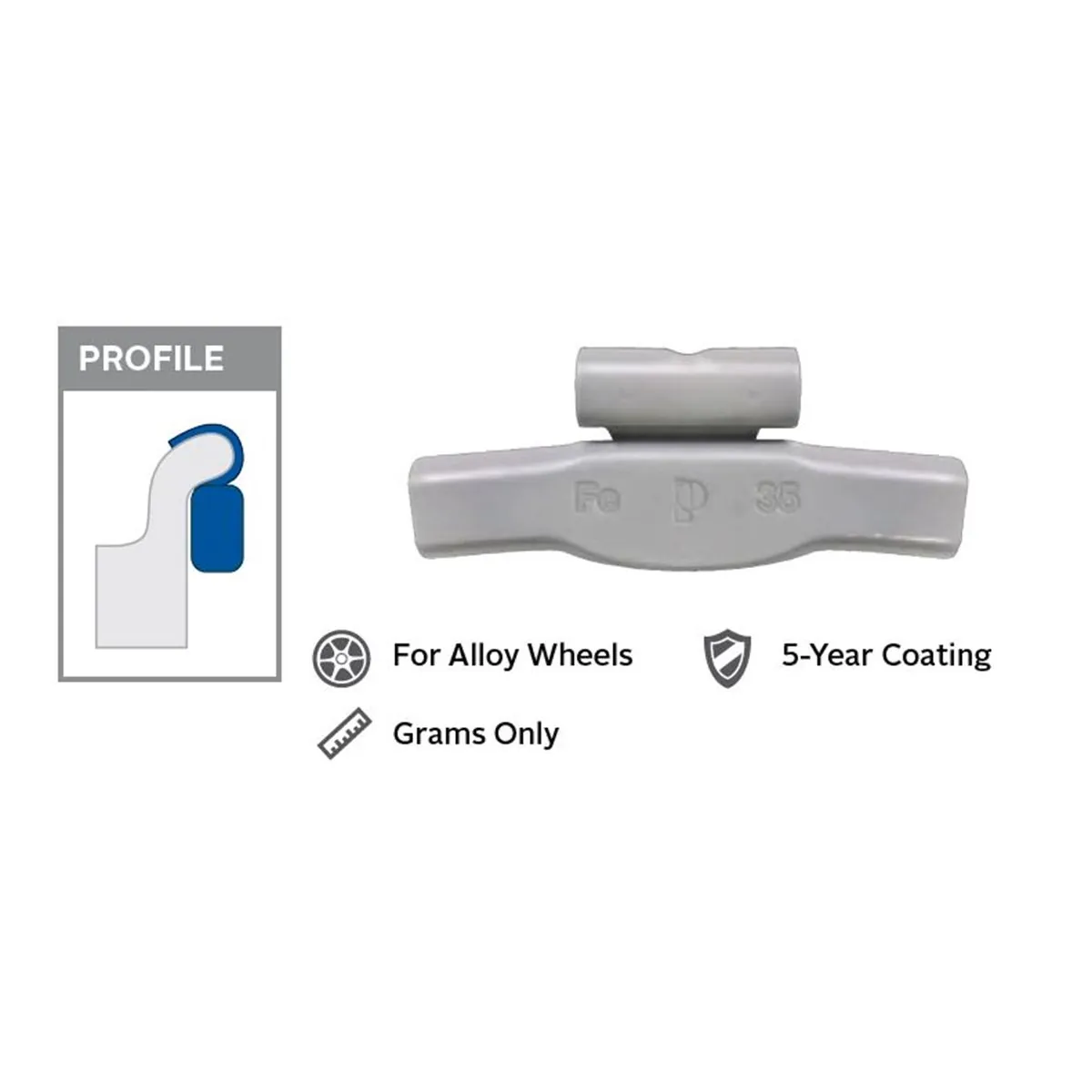 Wegmann Automotive 1 oz Steel Coated Clip-on AWFE Red Series Wheel Weight (Box of 25)