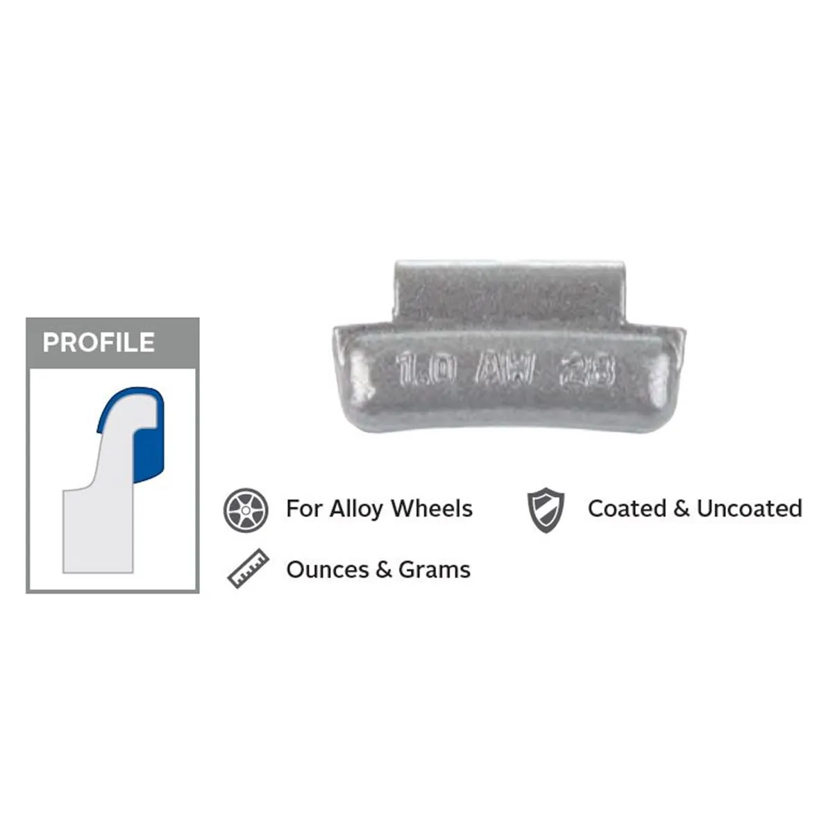 Wegmann Automotive 1.75 oz Lead Coated Clip-on AWN Red Series Wheel Weight (Box of 25)