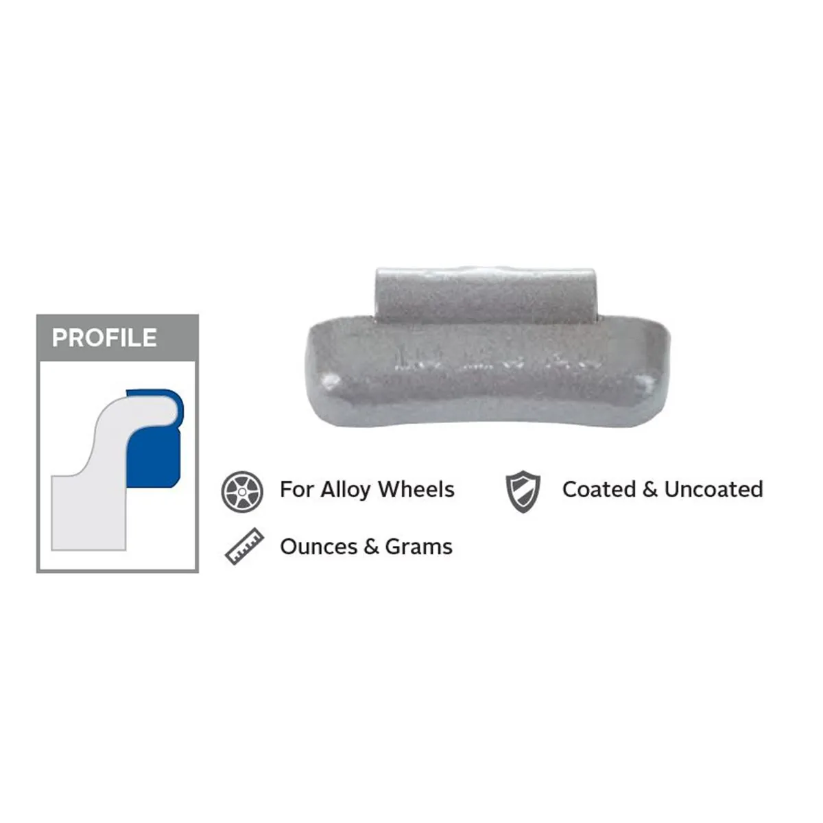 Wegmann Automotive 1.5 oz Lead Uncoated Clip-on MC Yellow Series Wheel Weight (Box of 50)
