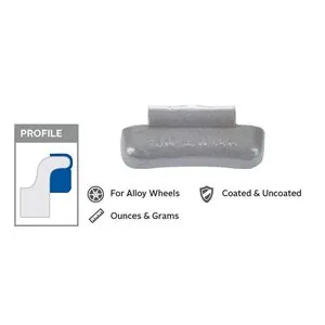 Wegmann Automotive 2 oz Lead Coated Clip-on MCN Yellow Series Wheel Weight (Box of 25)
