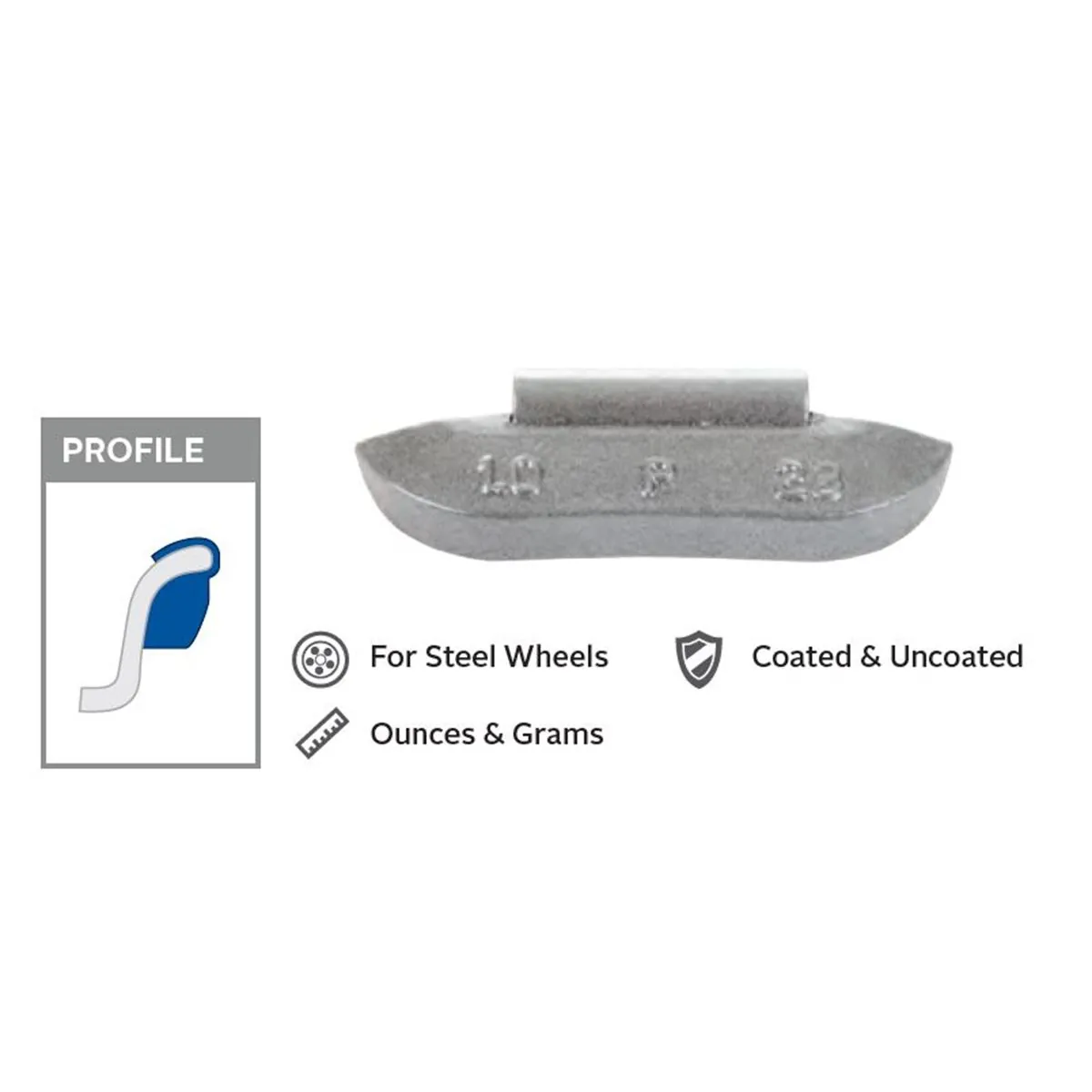 Wegmann Automotive 5 oz Lead Uncoated Clip-on P Black Series Wheel Weight (Box of 25)