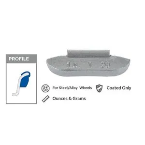 Wegmann Automotive 1.25 oz Lead Coated Clip-on TN Gray Series Wheel Weight (Box of 25)