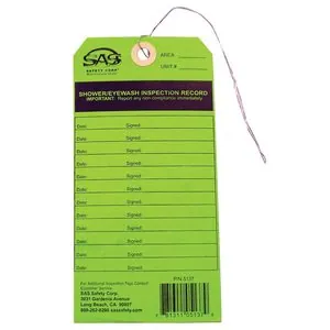 SAS Safety Eyewash Inspection Tag (Only) for Eyewash Station 5134-00