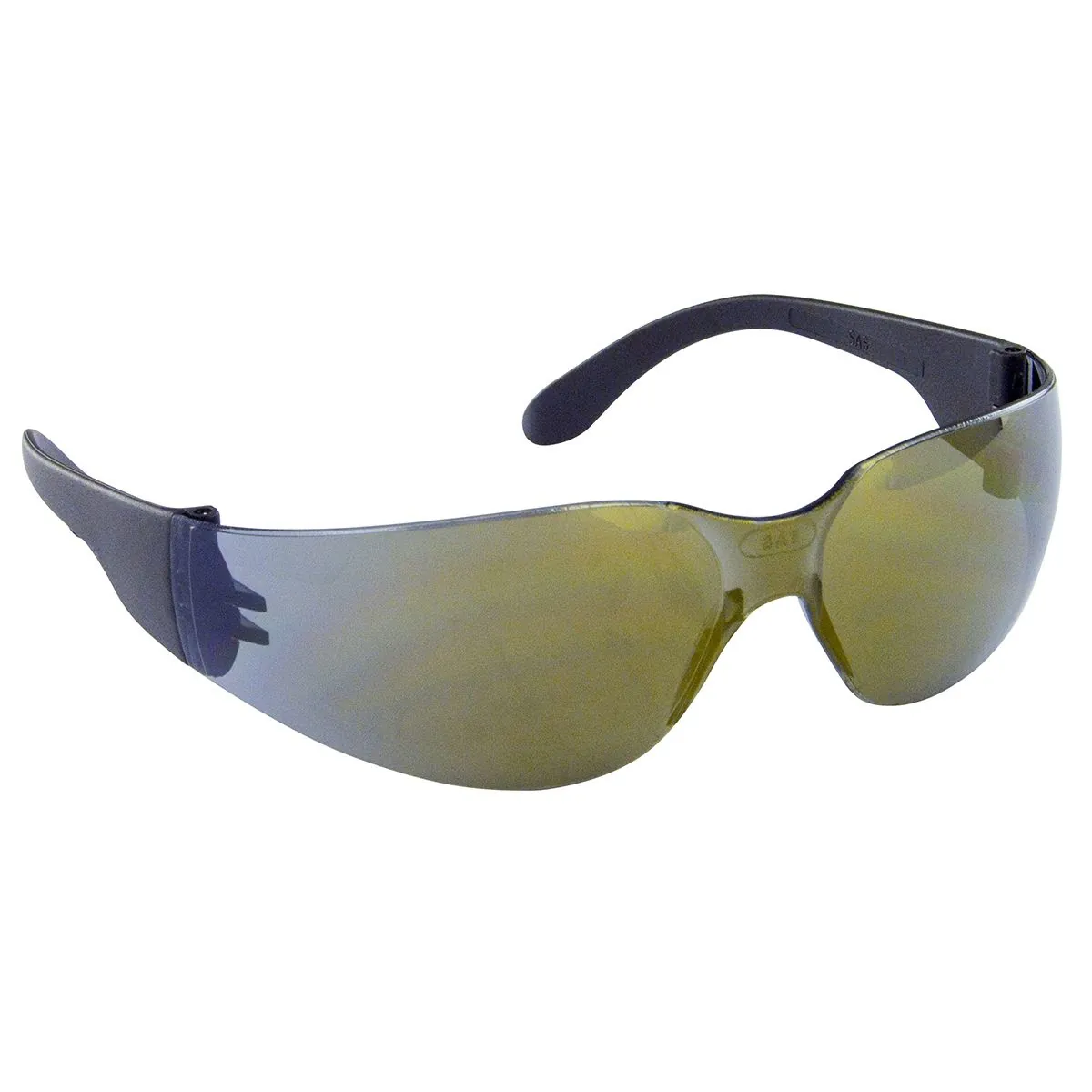 SAS Safety NSX Black Temple High-Impact Poly Gold Mirror Lens Safe Glasses
