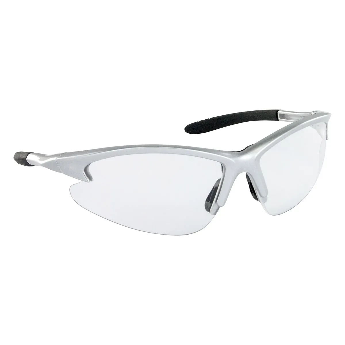 SAS Safety DB2 Safe Glasses w/ Silver Frame and Clear Lens in Polybag