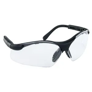 SAS Safety Sidewinders Safe Glasses w/ Black Frame and Clear Lens in Polybag