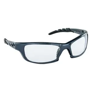 SAS Safety GTR High-Impact Charcoal Frame Poly Clear Lens Safe Glasses, Eye Protection, in Polybag