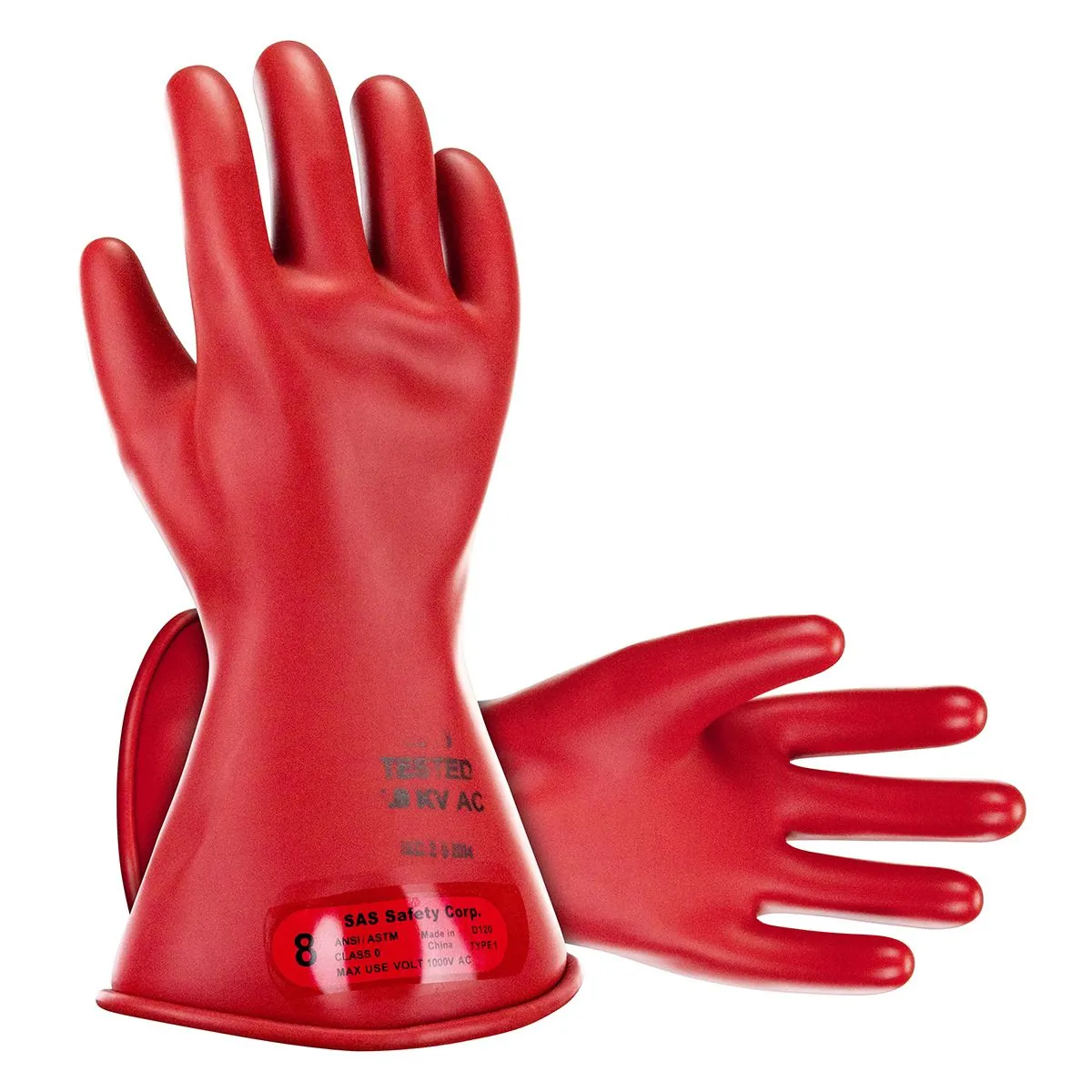 SAS Safety 1-pr of Class 0 Type I Electric Service Gloves, L