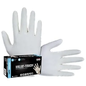 SAS Safety Box of 100 Value Touch Powdered Latex Gloves, XL