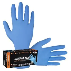 SAS Safety 50-pk of Derma-Max Disp. PF Nitrile Gloves, L