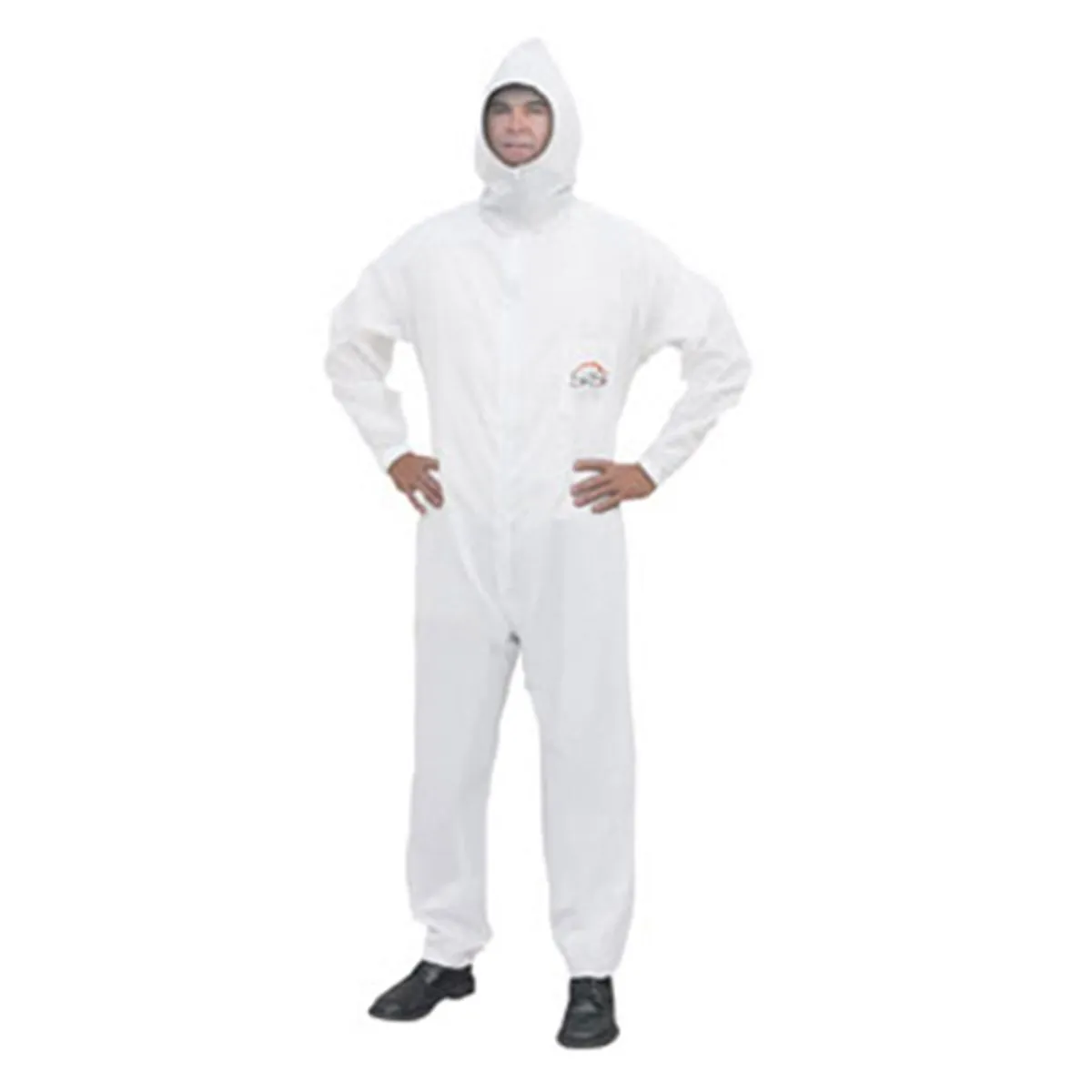 SAS Safety Moonsuit Nylon/Cotton Coverall, Full Zipper Front, Hood, Velcro Wrist and Ankle, Washable, Large